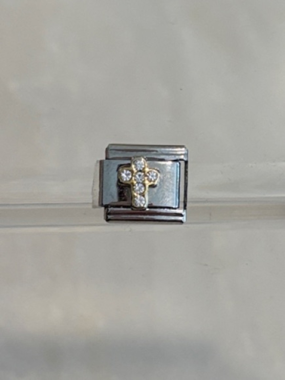 Sterling Silver Cross Charm with Gold Accent - Women Jewelry